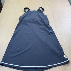 Vuori Grey Athletic Mini Dress with White Trim